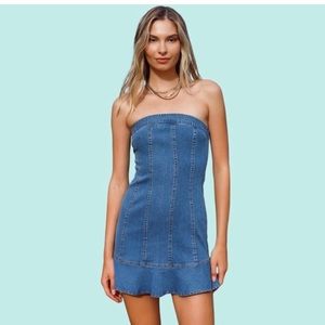 Le Lis Denim Sleeveless Mini Dress